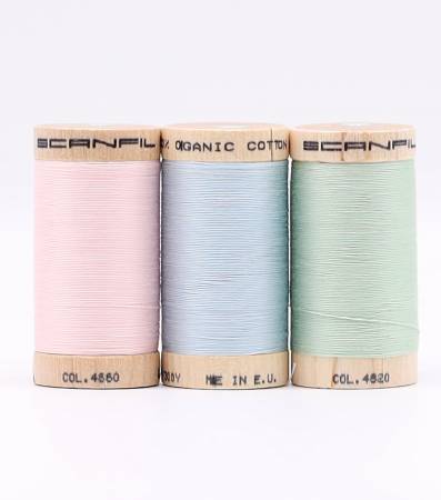 Scanfil Organic Cotton 30wt 3 Spool Thread Set Baby Pastels