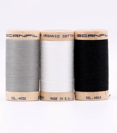 Scanfil Organic Cotton 30wt 3 Spool Thread Set Achromatics