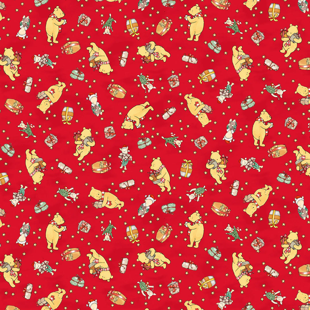 Christmas at Pooh Corner - Red Bears and Bundles 12" | 58/60" Minky