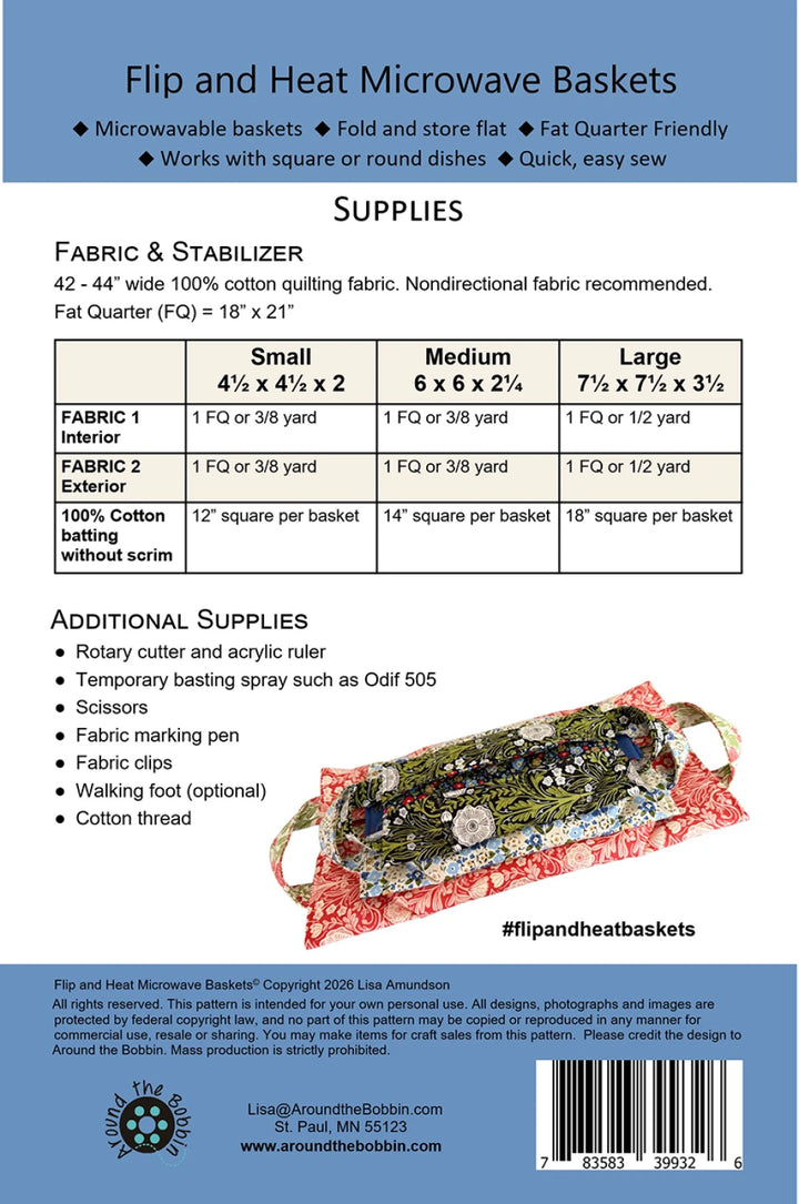 Flip &amp; Heat Microwave Baskets Pattern (ATB-262)