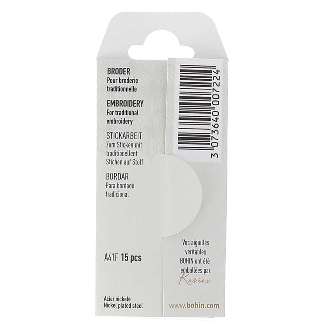 Bohin Embroidery Needles | Size No. 10 x 15pc. (BOH00722)
