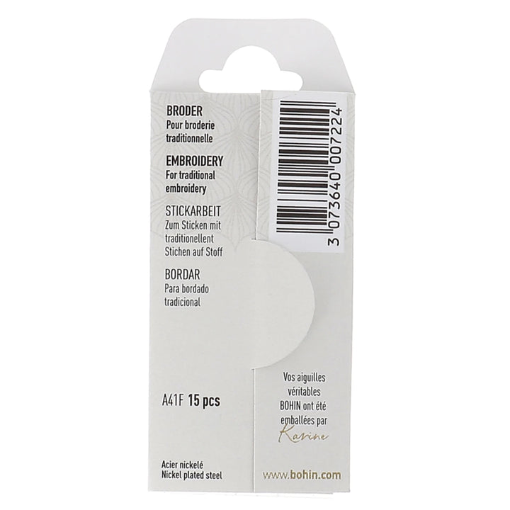Bohin Embroidery Needles | Size No. 10 x 15pc. (BOH00722)