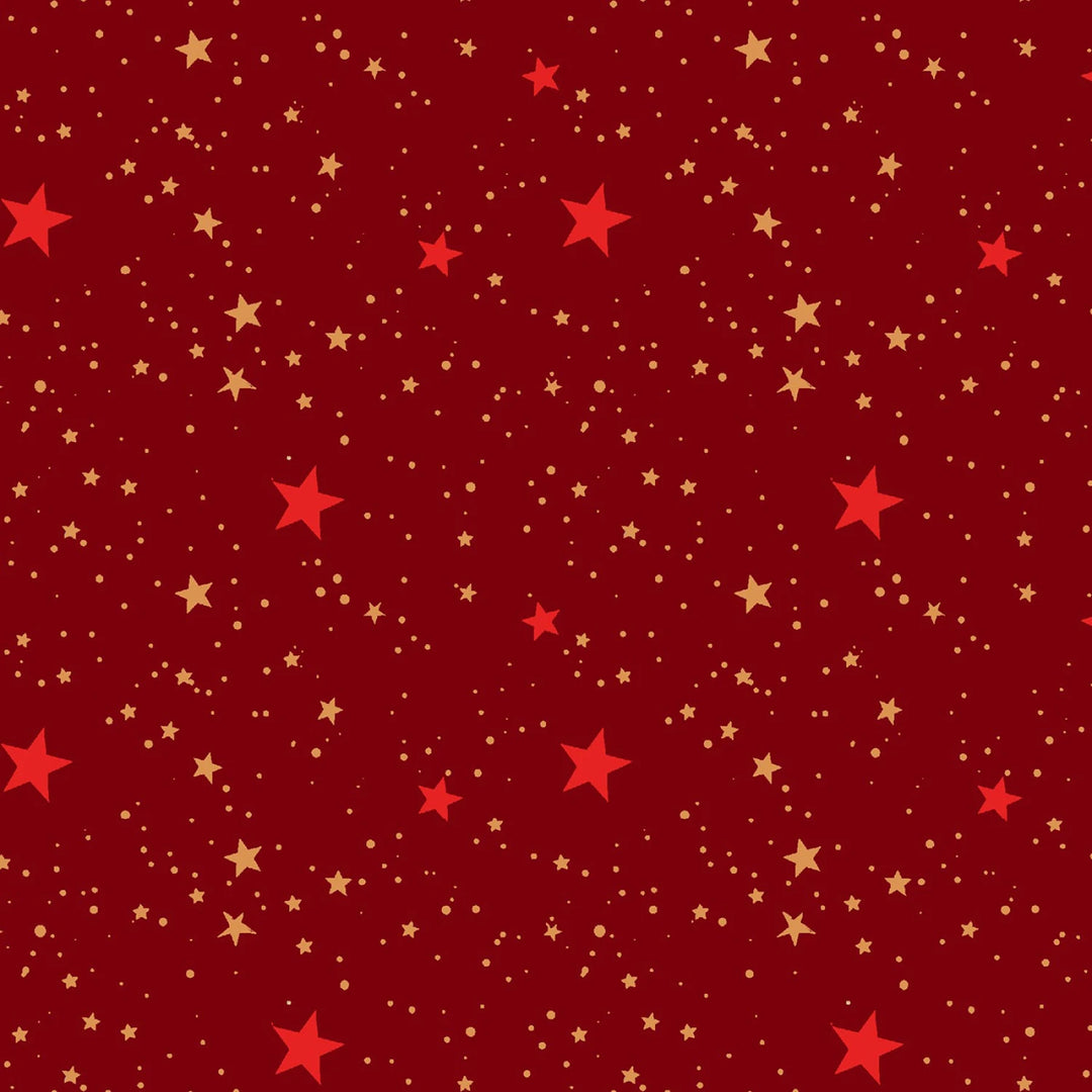 Holly Jolly Calico -Crimson Stars 6"  | 44"/45" Cotton