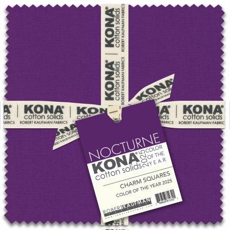 Charm Pack - 5in Squares Kona Cotton Solids - COTY 2025 Nocturne (42pcs)