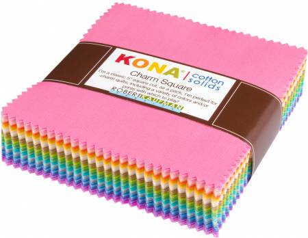 Charm Pack - 5in Squares Kona Cotton Solids - Dark Pastel Colourstory (101pcs)