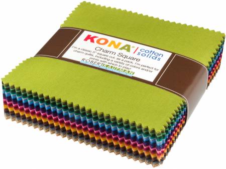 Charm Pack - 5in Squares Kona Cotton Solids - Dusty Colorstory (101pcs)