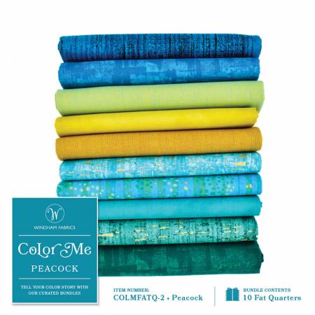 Fat Quarter Bundle - Color Me Peacock (10pcs/bundle)