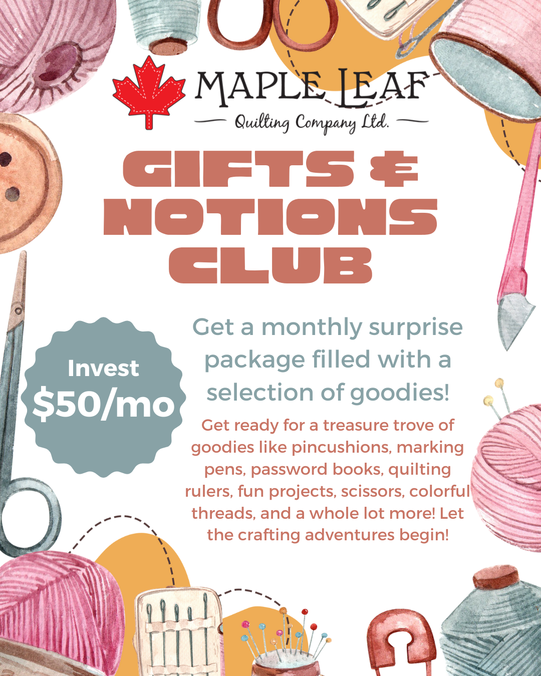 Gift & Notions of the Month Club