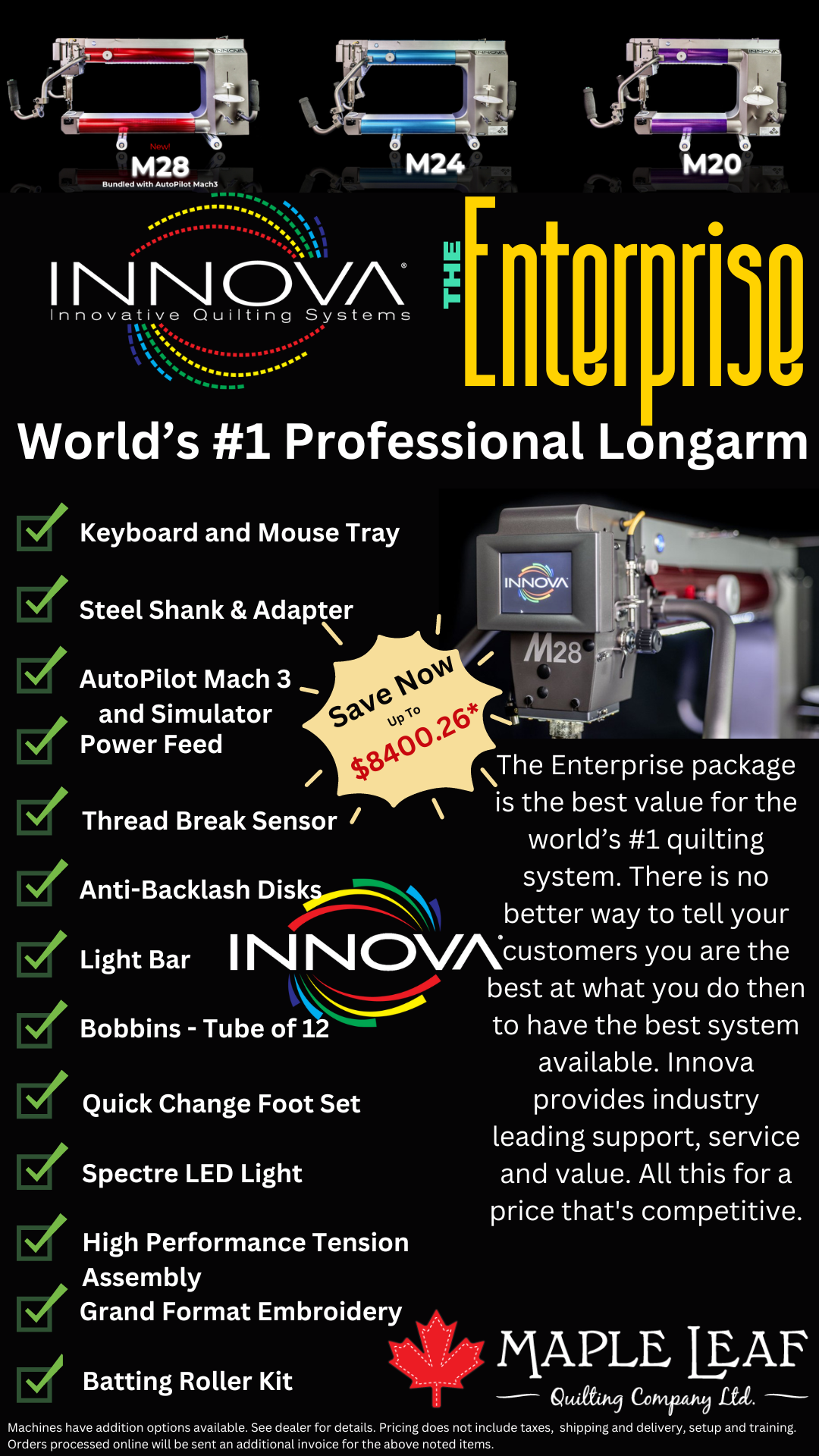 Innova's Enterprise Longarm Package