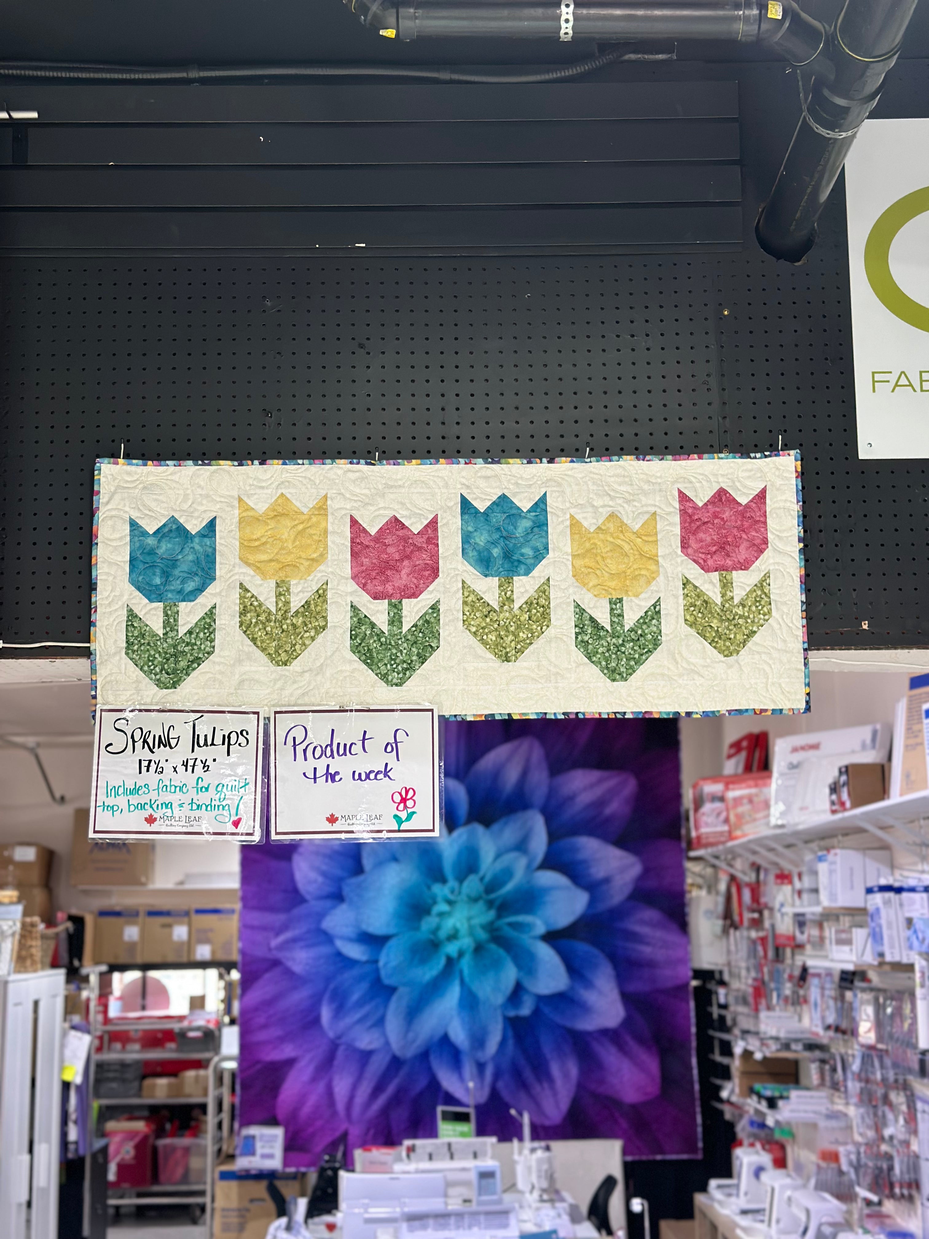Modern Holiday Spring Tulip Table Runner Quilt Kit