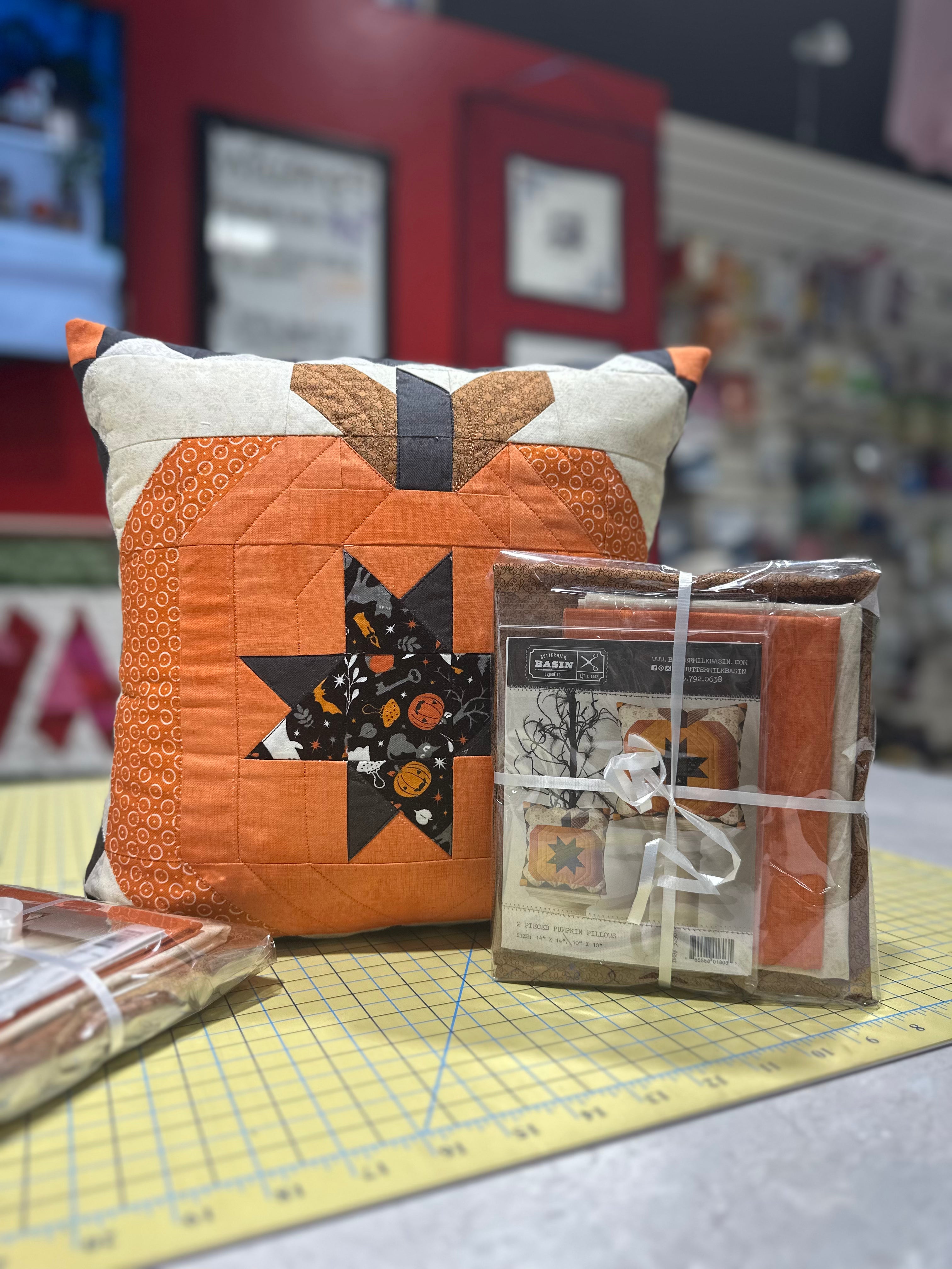 2 Pieced Pumpkin Pillow Cover Kit (10