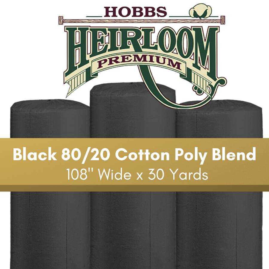 Hobbs Heirloom Premium 80/20 Black Cotton Poly Blend - Full Roll  108