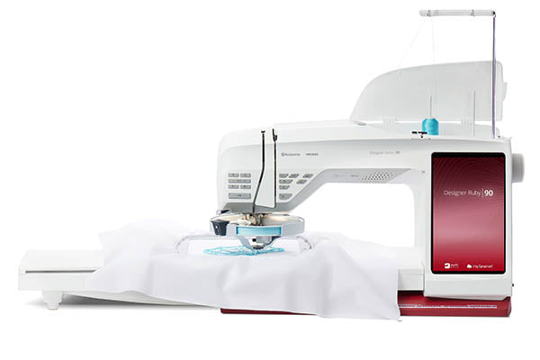 Husqvarna Viking DESIGNER RUBY™ 90 Husqvarna Viking Sewing and Embroidery machines on sale at Maple Leaf Quilting Company serving Alberta including Cochrane, Calgary, Red Deer, Lethbridge, Medicine Hat