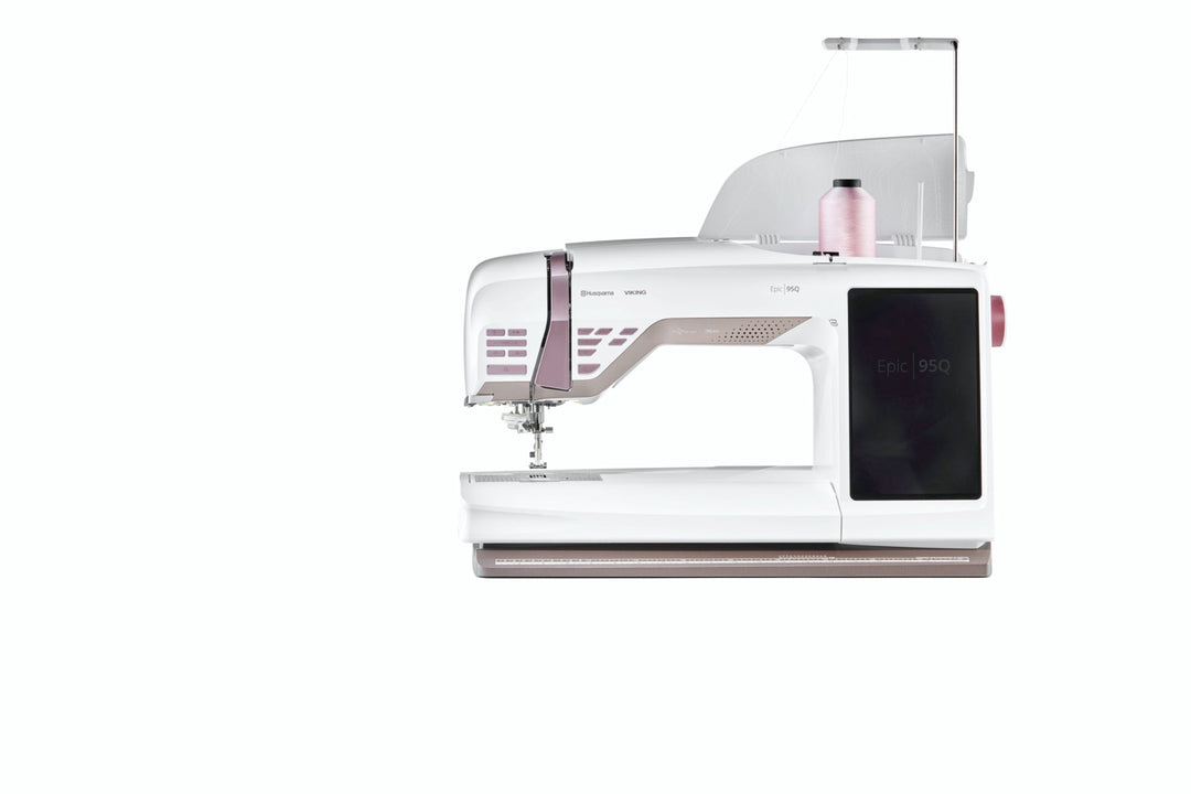 Husqvarna Viking EPIC 95Q Husqvarna Viking Sewing and Embroidery machines on sale at Maple Leaf Quilting Company serving Alberta including Cochrane, Calgary, Red Deer, Lethbridge, Medicine Hat