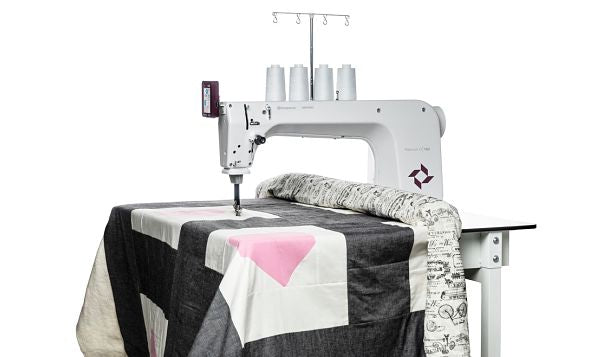Husqvarna Viking Platinum Q160 Sit-Down Midarm Quilting Machine (Order Only) Husqvarna Viking Sewing and Embroidery machines on sale at Maple Leaf Quilting Company serving Alberta including Cochrane, Calgary, Red Deer, Lethbridge, Medicine Hat