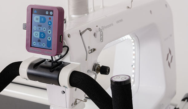 Husqvarna Viking Platinum Q160 Sit-Down Midarm Quilting Machine (Order Only) Husqvarna Viking Sewing and Embroidery machines on sale at Maple Leaf Quilting Company serving Alberta including Cochrane, Calgary, Red Deer, Lethbridge, Medicine Hat
