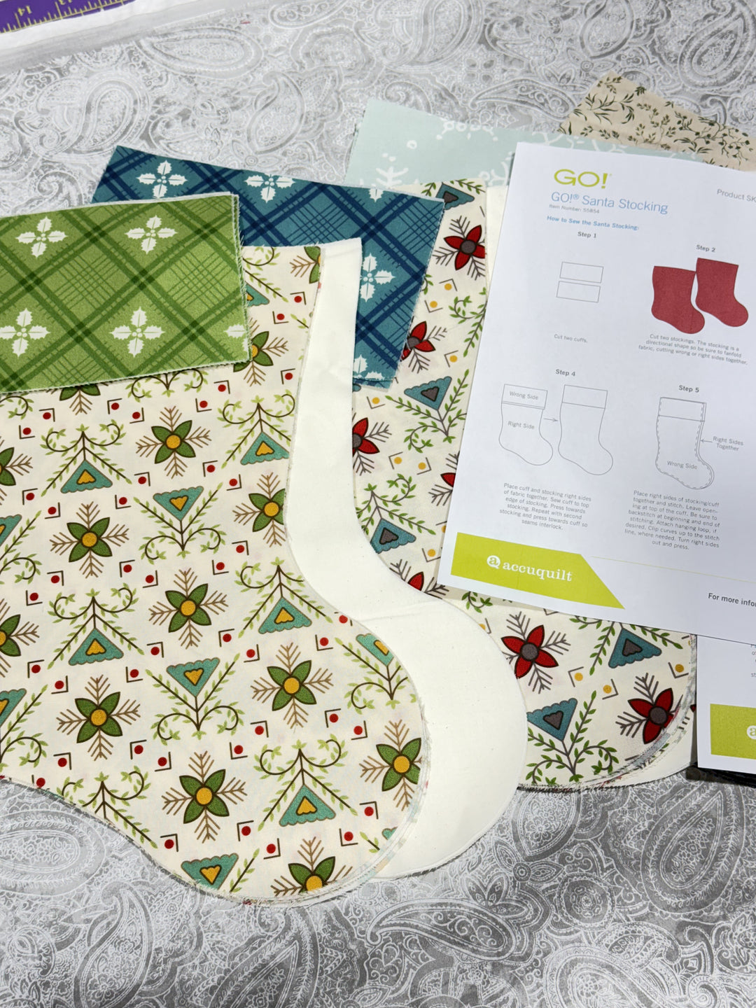 Lori Holt Hometown Holiday Stockings - Pre-Cut Kit (4pc set)