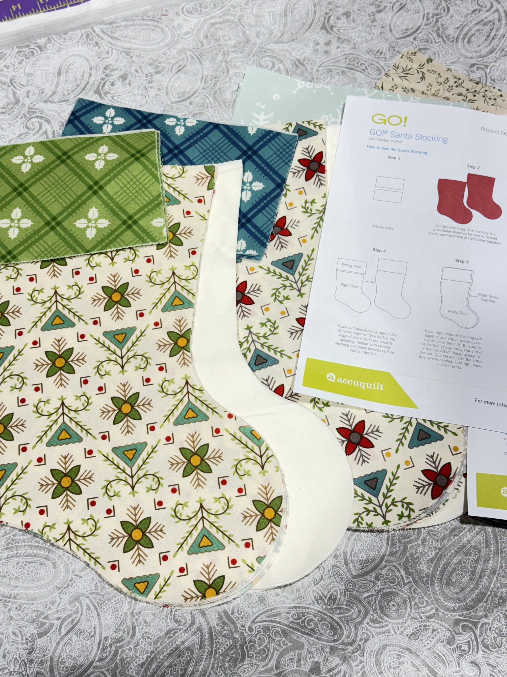 Lori Holt Hometown Holiday Stockings - Pre-Cut Kit (4pc set)