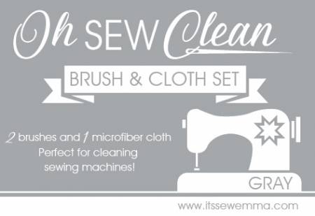 Oh Sew Clean Brush and Cloth Set Asst. Colours