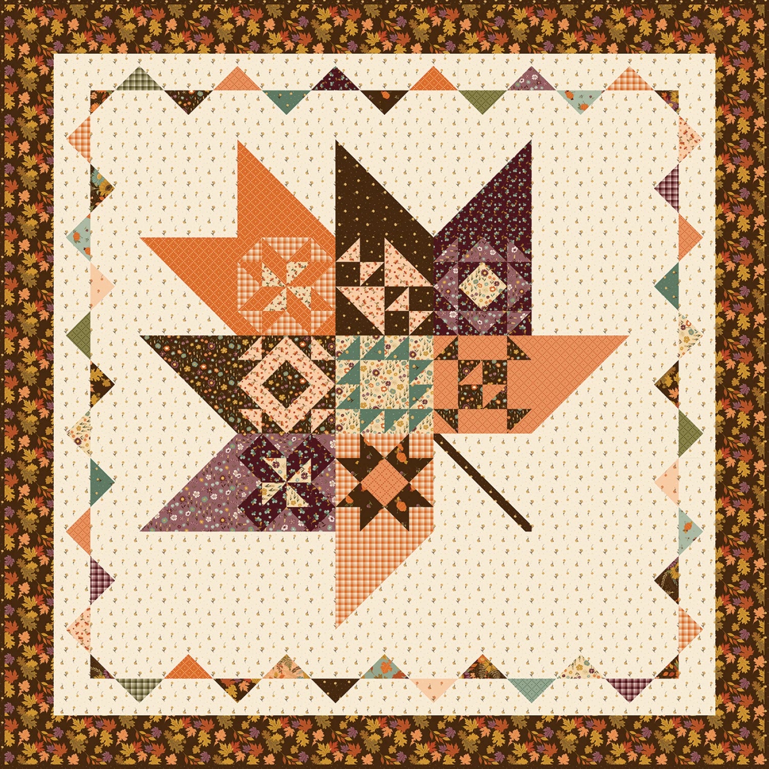Awe of Autumn Pressed Leaves Quilt Kit  (KT-16190)