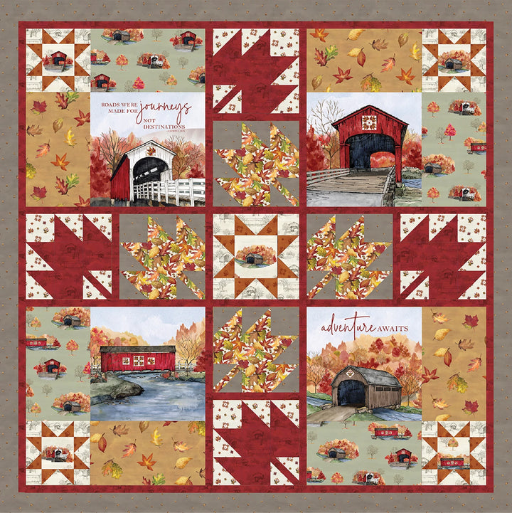 Covered Bridges in Fall Fall Journeys Quilt Kit  (KT-16210)