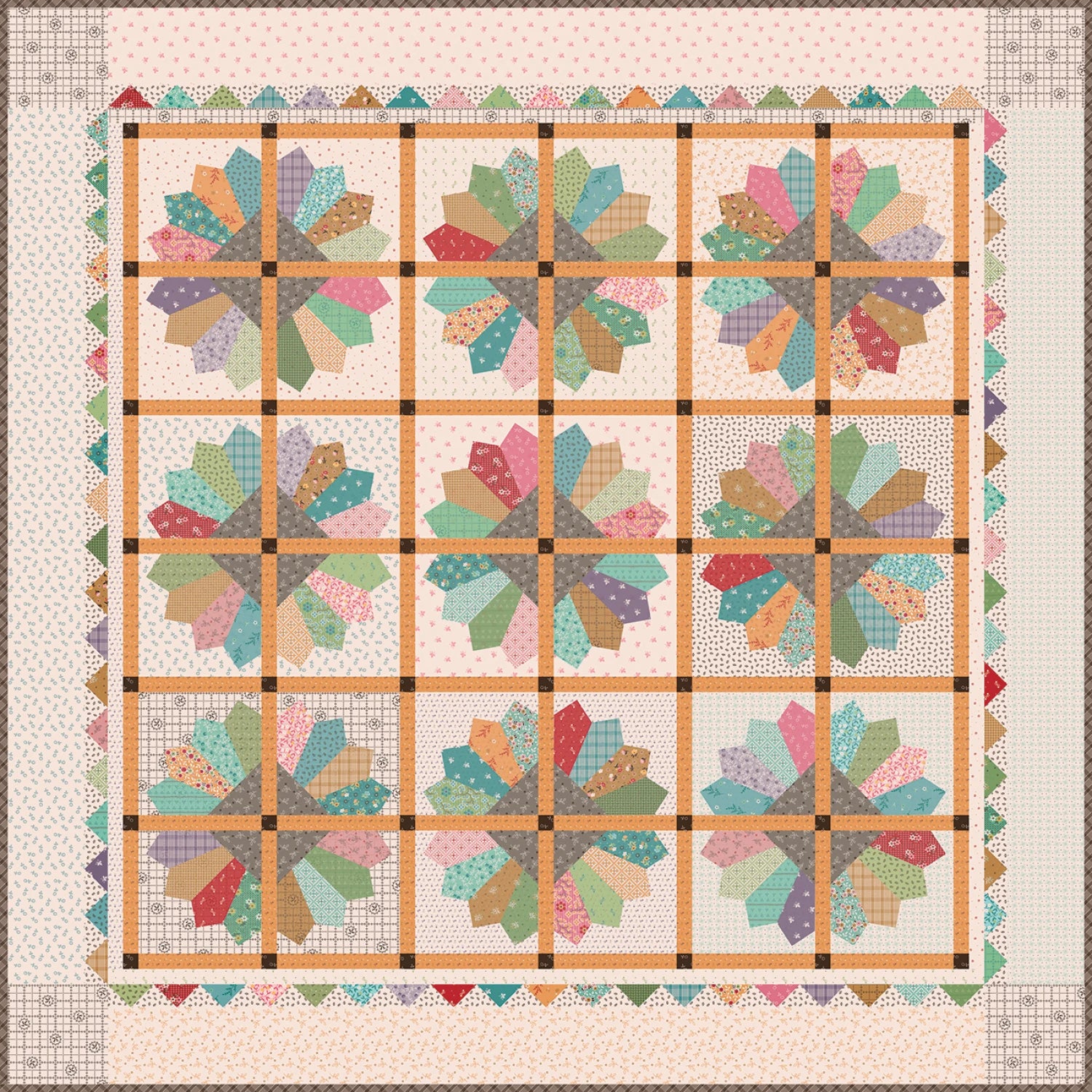 Gentler Times Delightful Quilt Kit by Lori Holt  (KT-16470)