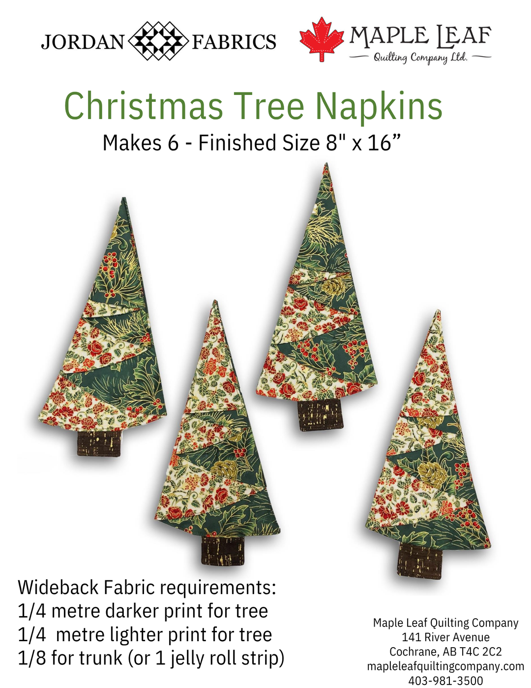 Lori Holt Hometown Holiday Tree Napkin - Kit (6pc set)