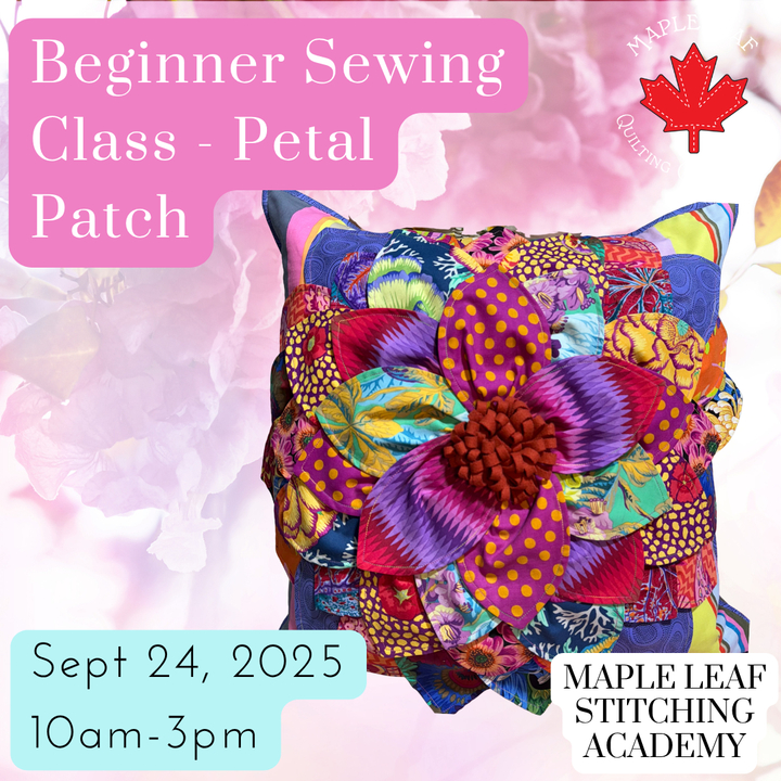 Maple Leaf Stitching Academy Petal Pop Zinnia Pillow - Beginner Sewing Class