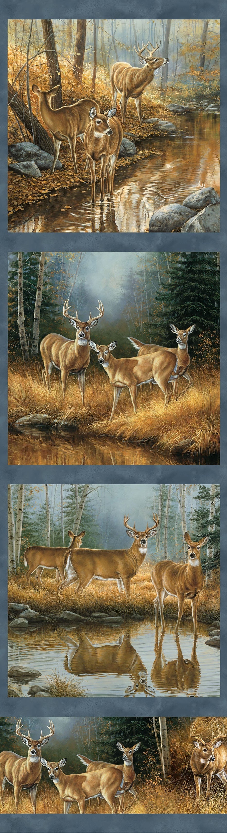 BOLT END Birchwood Naturescapes 3 Blocks Panel | 12" x 44" | Cotton
