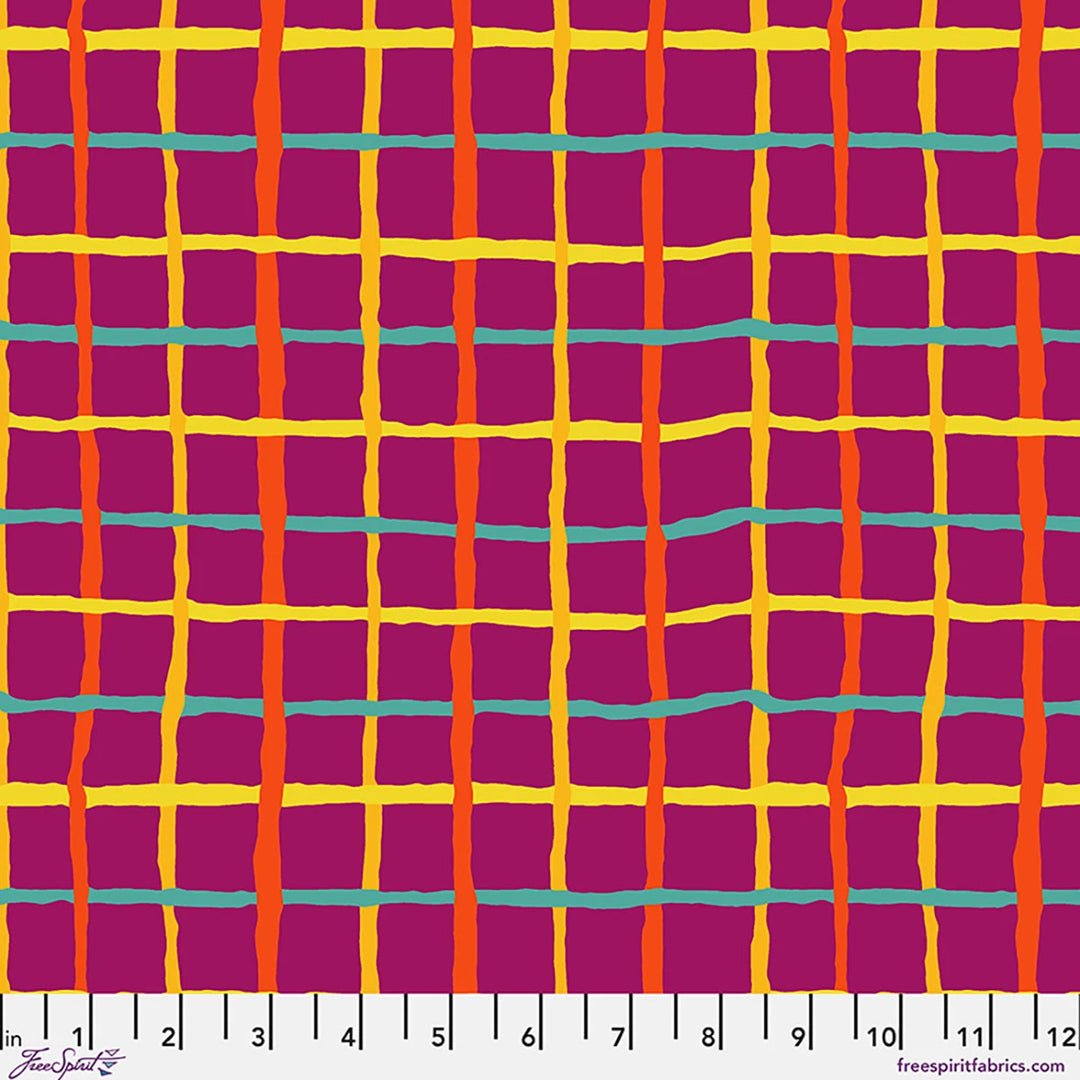 The Kaffe Fassett Collective - Grid - Magenta | 44"/45" Cotton