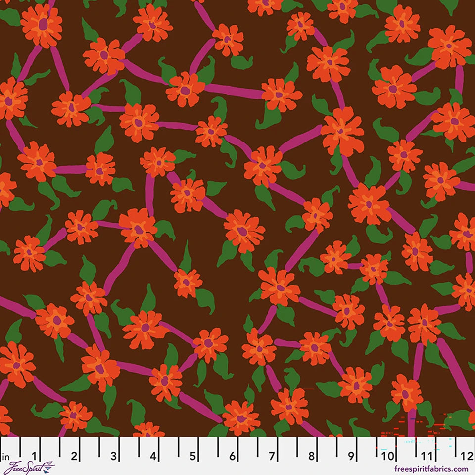 The Kaffe Fassett Collective - Mayflower - Brown | 44"/45" Cotton