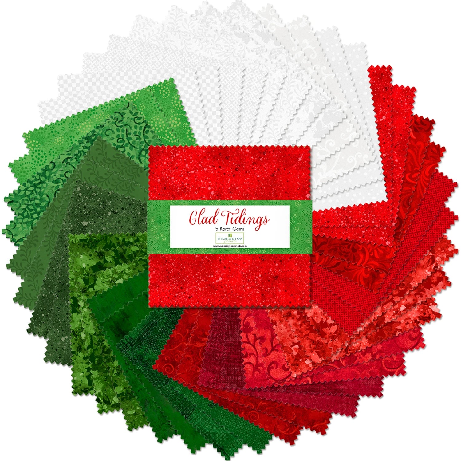 Glad Tidings -Essential Gems & Karat Pre-Cuts Collection from Wilmington Prints | 5in Squares - 42pcs (Q507-149-507)