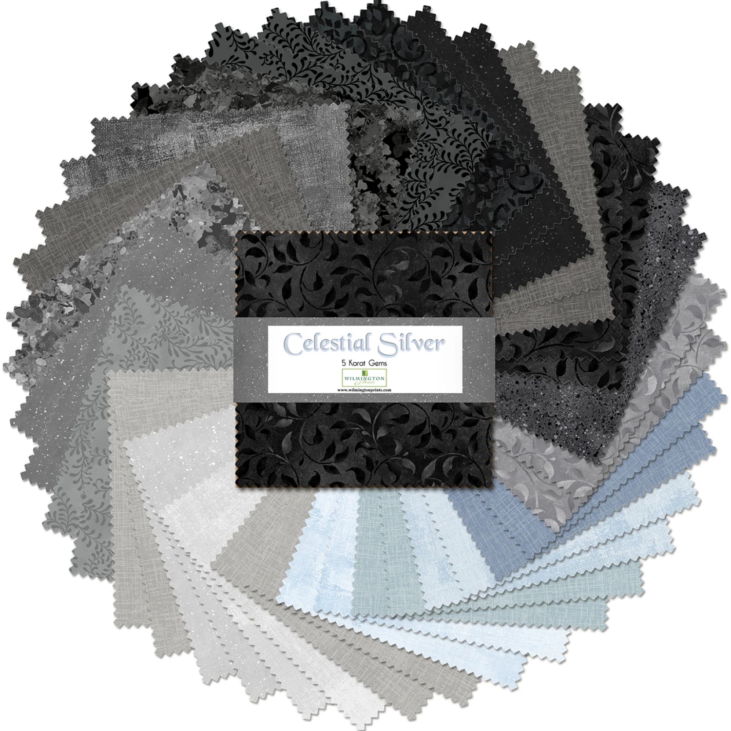 5in Squares - Karat Gems Celestial Silver (42pcs/bundle)