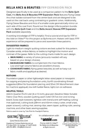 Bella Arcs and Beauties - FPP Expansion Pack (for Bella Quilted Coat Pattern)