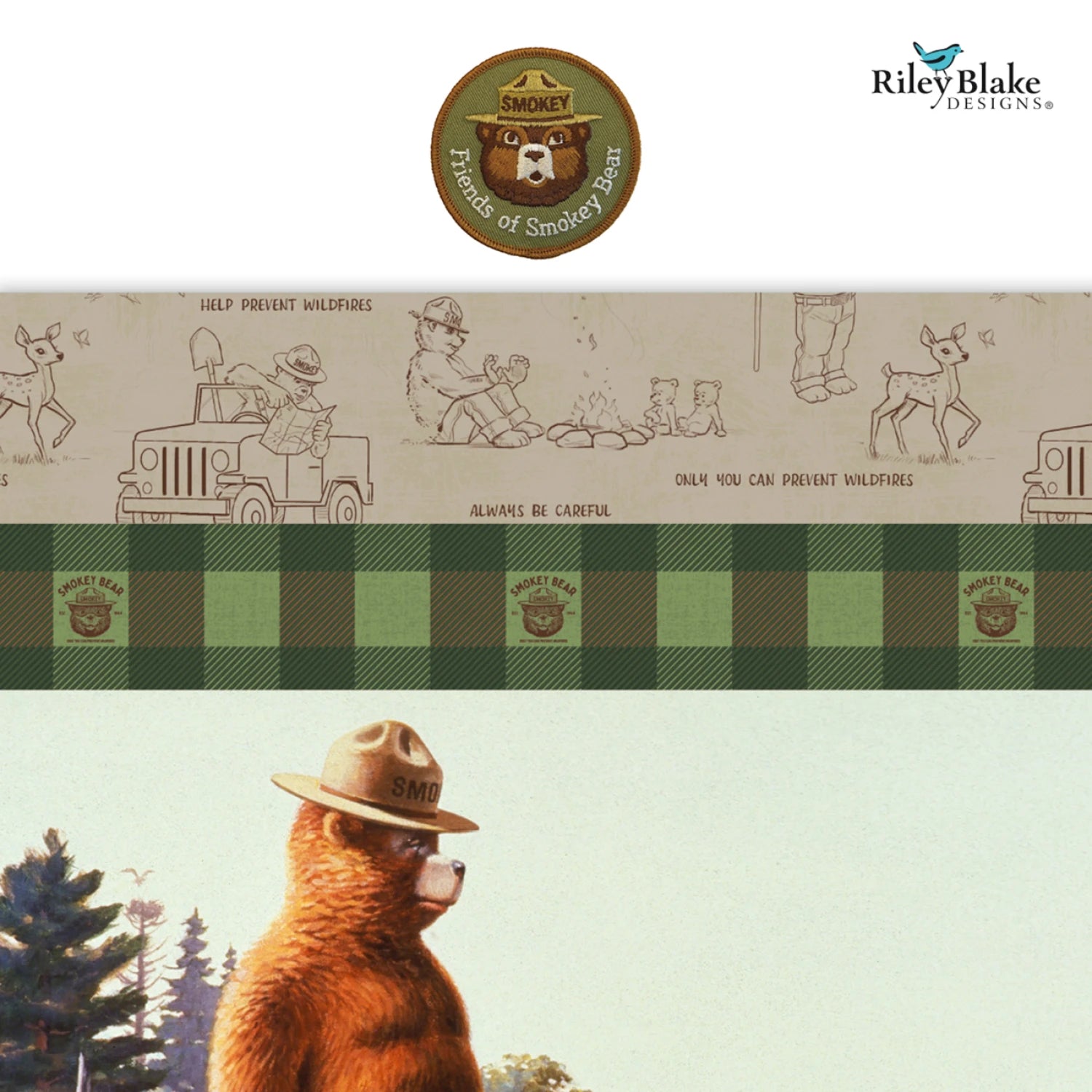 Friends of Smoky Bear From Riley Blake Designs | 2.5in Strips  - 40pcs (RP-16500-40)