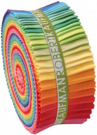 Roll-Up - 2.5in Strips Kona Cotton - Bright Palette (41pcs)