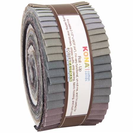 Roll-Up - 2.5in Strips Kona Cotton - Gray Area (40pcs)