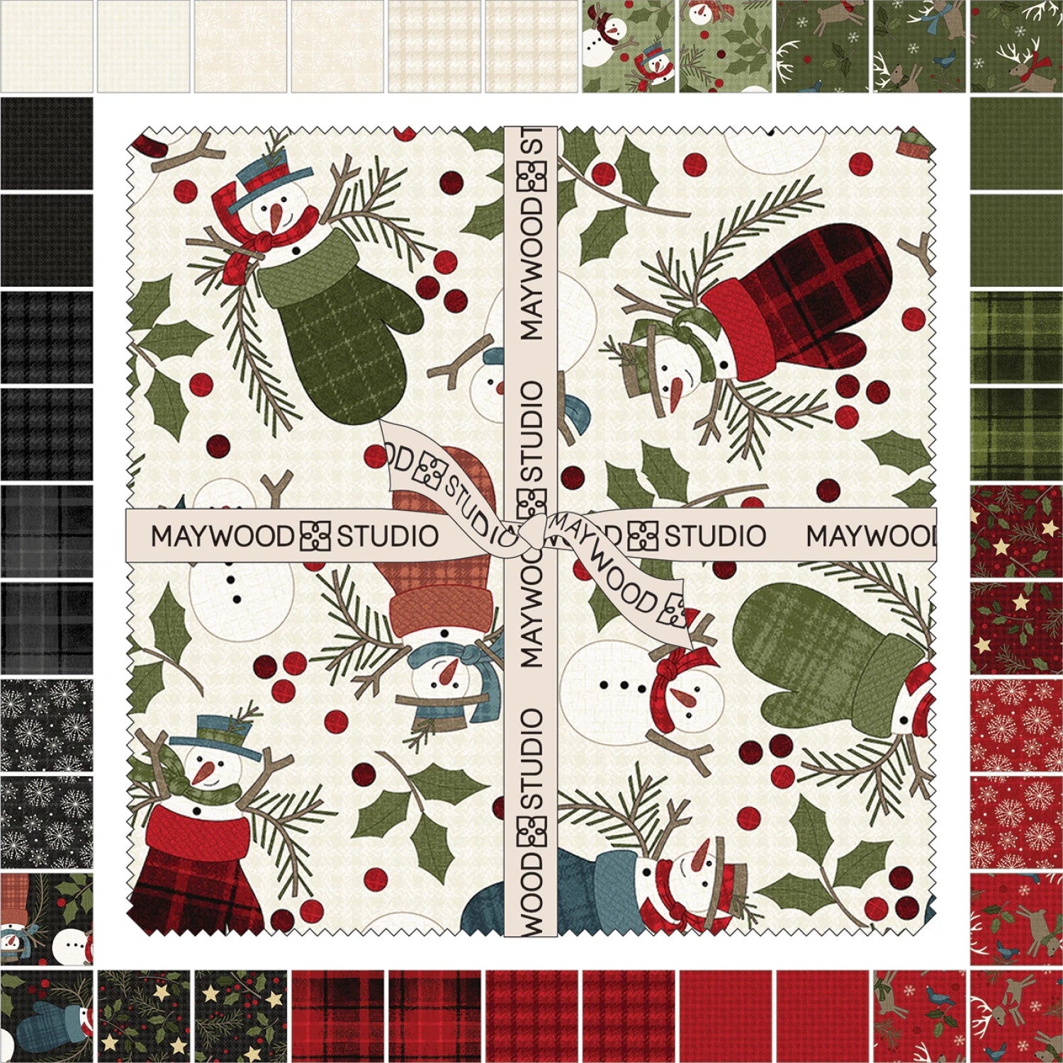 Holly Jolly Flannel by Bonnie Sullivan Collection | 10in Squares - 42pcs (SQ-MASHOJF)