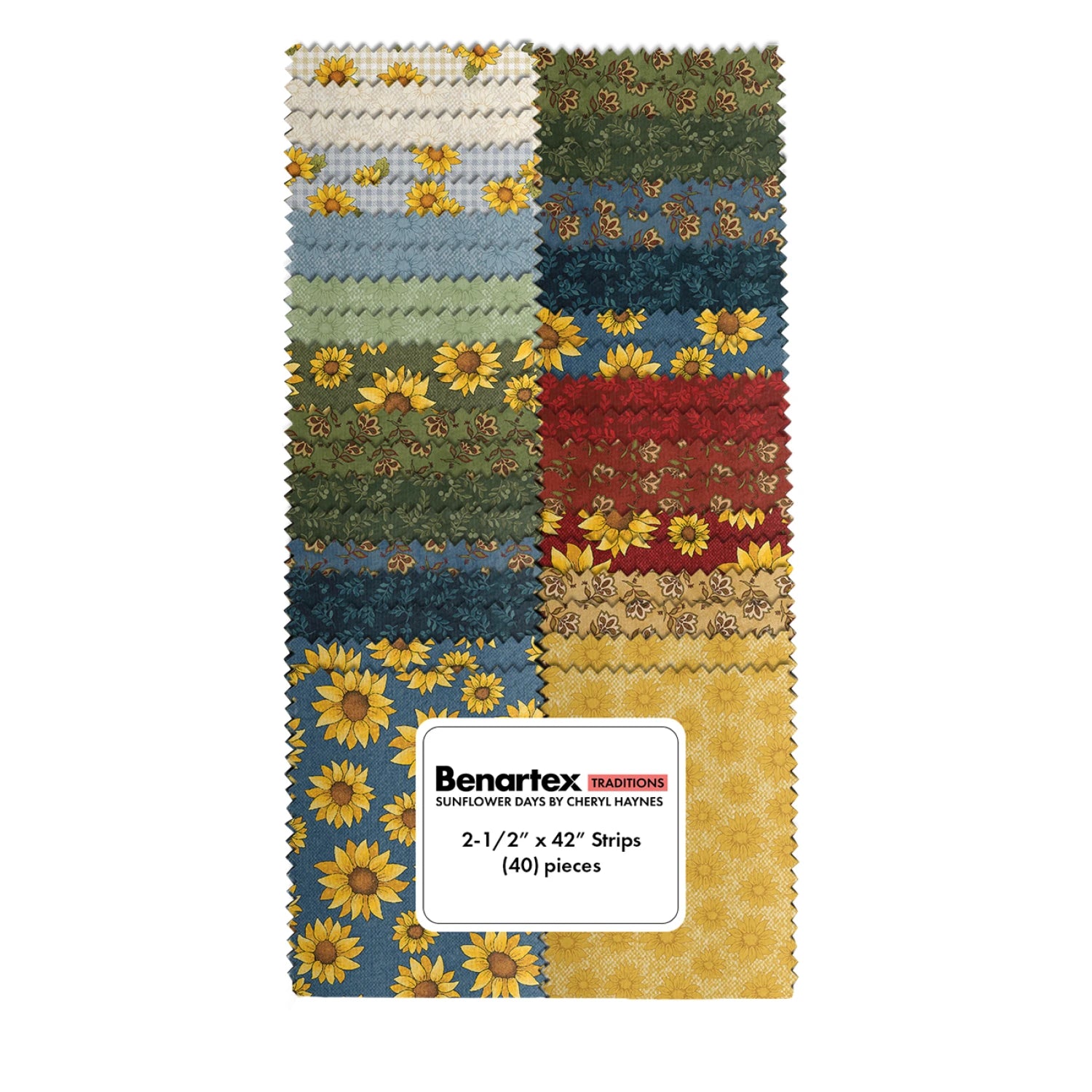 2.5in Strips - Sunfower Days (40pc/bundle)