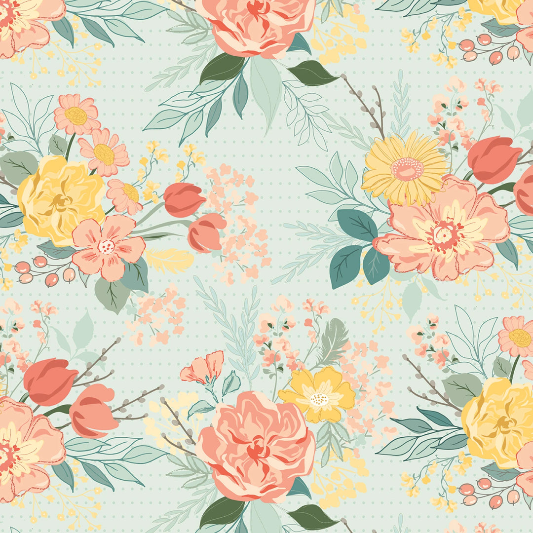 New Beginnings by Sandy Gervais Collection - Floral Mist | 108” Cotton (WB15759R-MIST) - Sold in UNITS of 1/4 metre