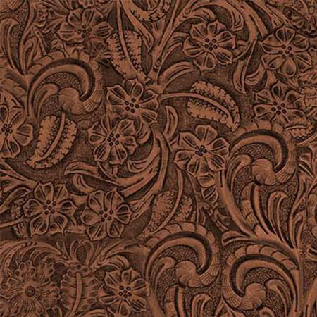 Mahogany Tooled Leather 108" Cotton (WBX11306-MAHO) – Sold in UNITS of ¼ metre