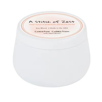 A Stitch of Zest - 3.5oz Candle - Maple Leaf Quilting Company Ltd.