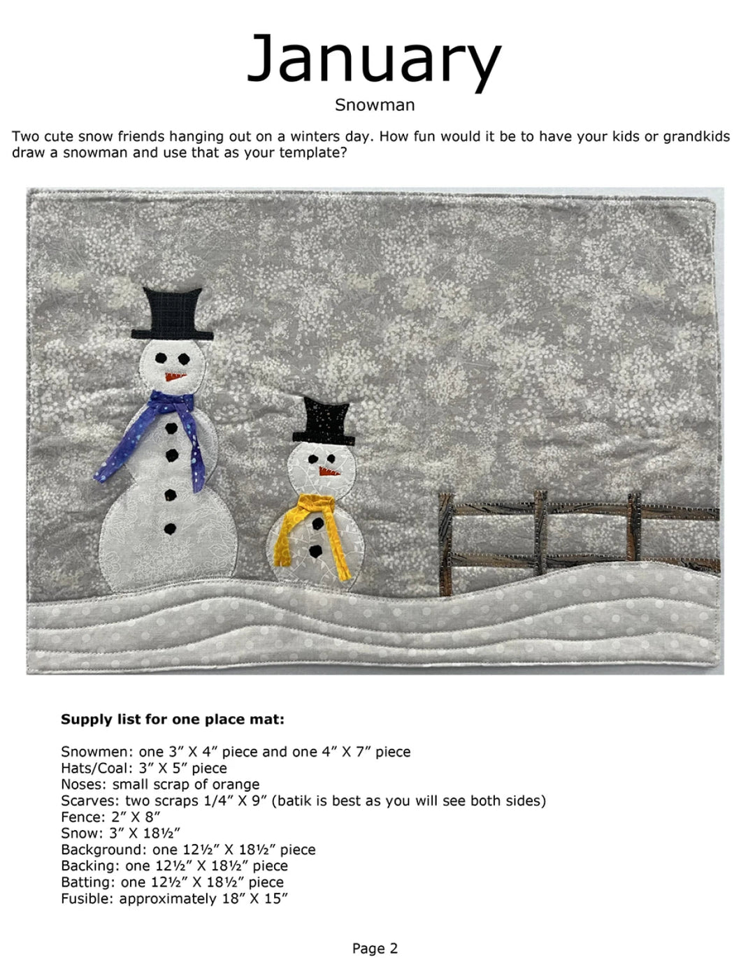 A Year Of Placemats (PMD - PLACEMATS) - Maple Leaf Quilting Company Ltd.