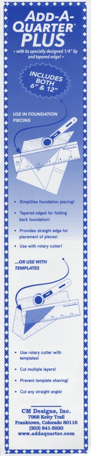 Add A - Quarter Ruler | Combo Pack - Maple Leaf Quilting Company Ltd.