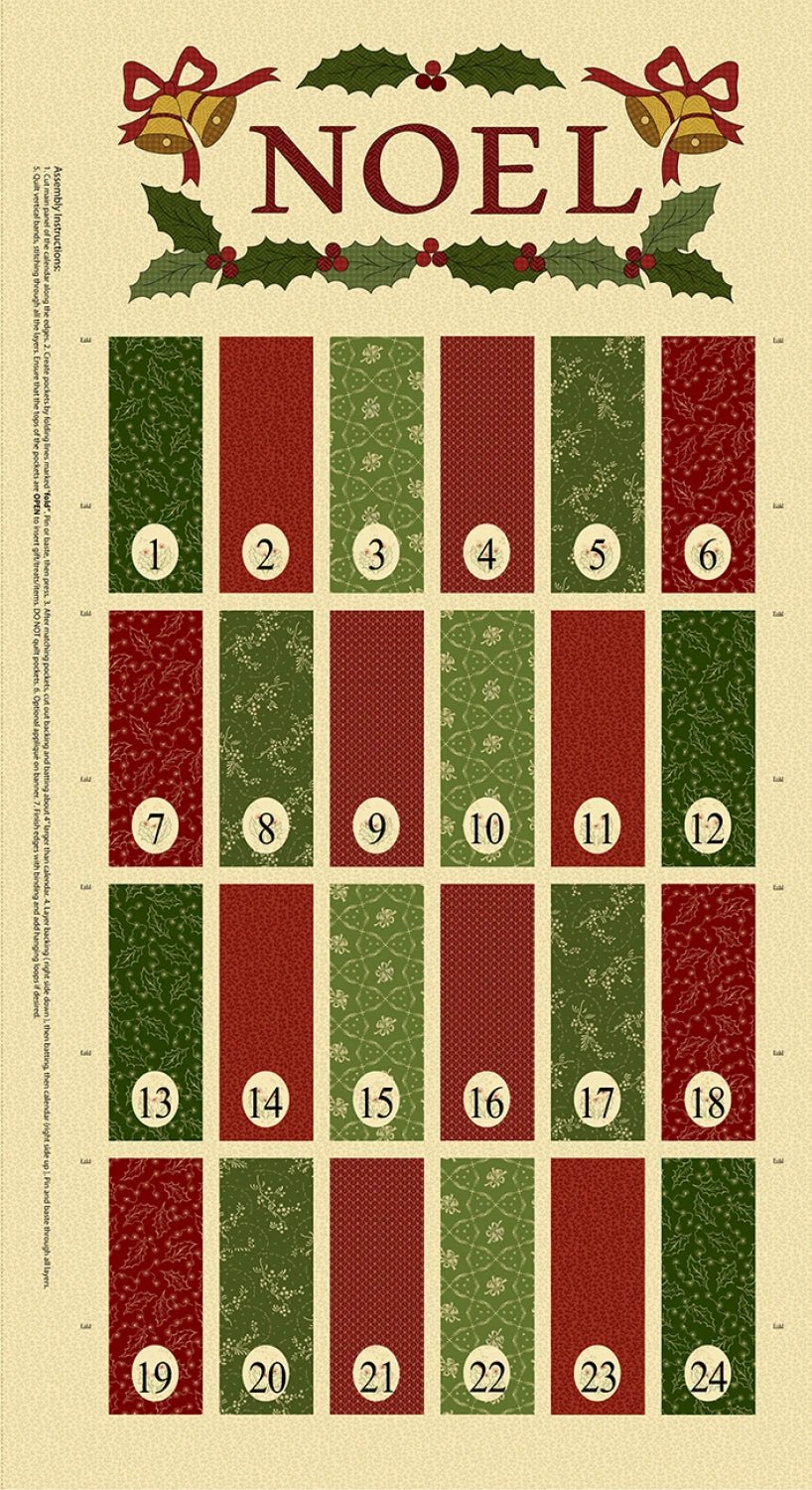 Advent Calendar Panel - Canvas | Cozy Christmas by Katie Solberg Collection (C111339P - MULTI) - Maple Leaf Quilting Company Ltd.