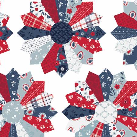 American Beauty Dresden 108" Cotton (WB14452R - WHITE) – Sold in UNITS of ¼ metre - Maple Leaf Quilting Company Ltd.