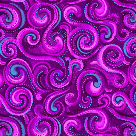 Amethyst Water Swirl 108” Cotton (8021S - 51) - Sold in UNITS of 1/4 metre - Maple Leaf Quilting Company Ltd.