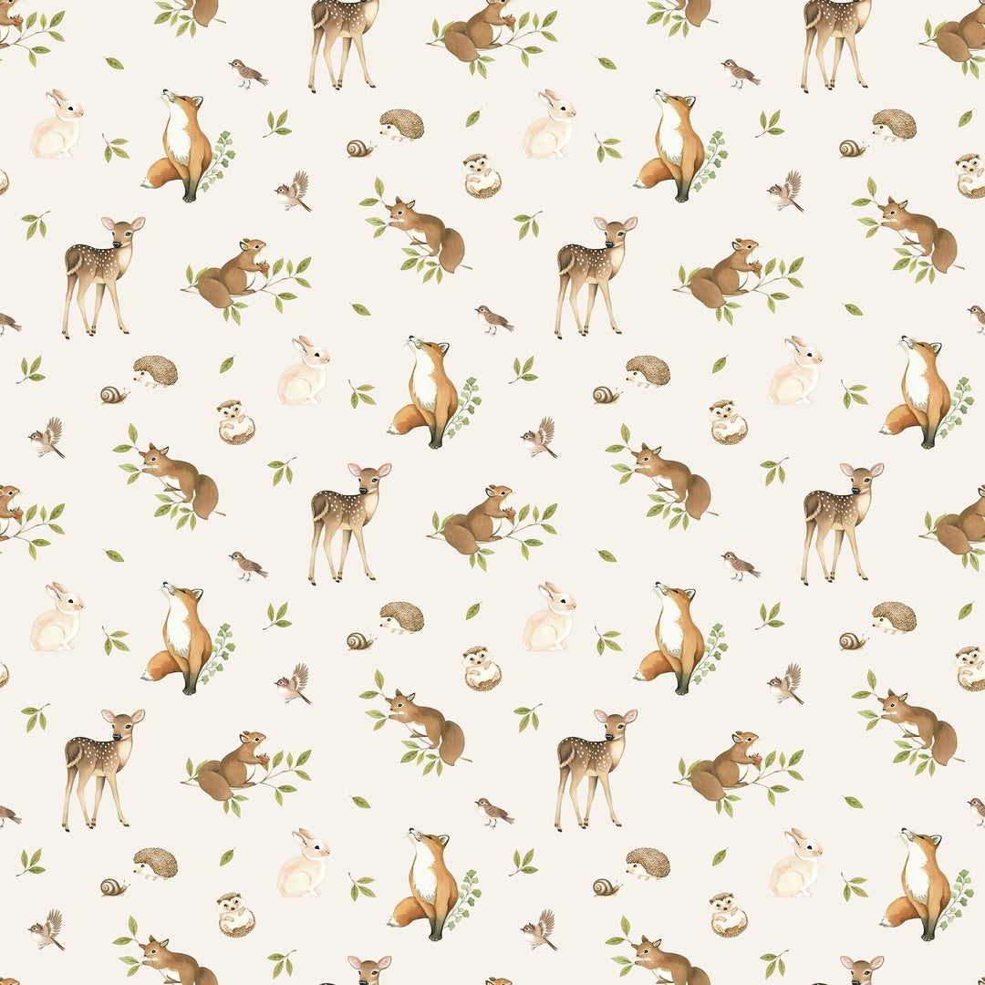Animals Cream Woodland Heart by Deborah Edwards &amp; Kathryn Christenson | 44” - (DP28722 - 11) – Sold in UNITS of ¼ metre - Maple Leaf Quilting Company Ltd.