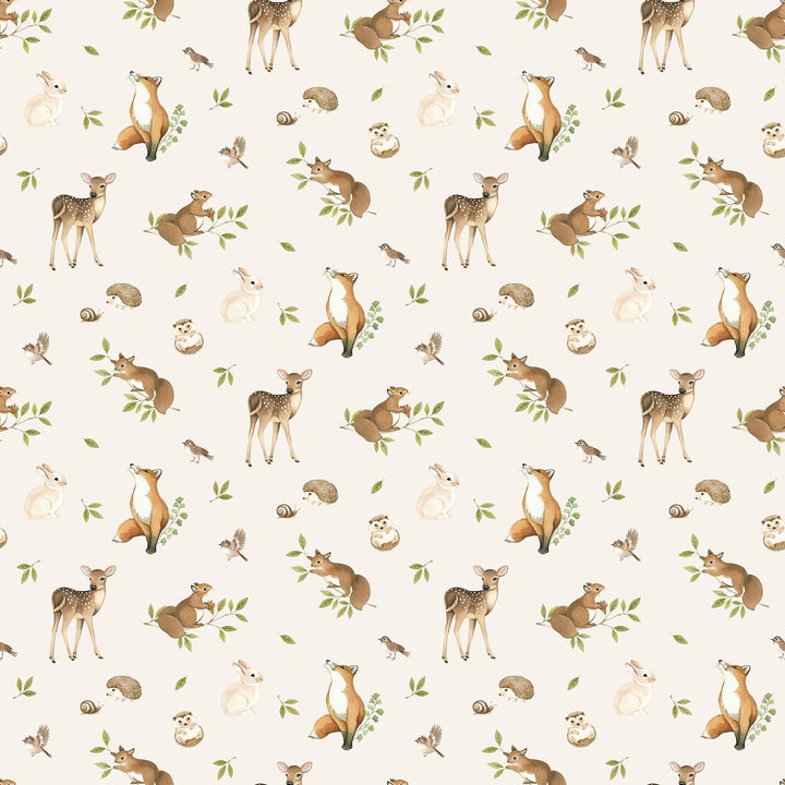 Animals Cream Woodland Heart by Deborah Edwards &amp; Kathryn Christenson | 44” - (DP28722 - 11) – Sold in UNITS of ¼ metre - Maple Leaf Quilting Company Ltd.