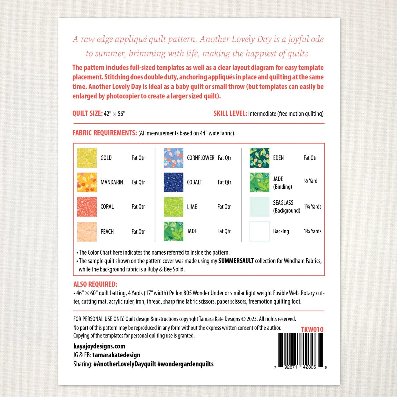 Another Lovely Day Quilt Pattern (TKW010) - Maple Leaf Quilting Company Ltd.